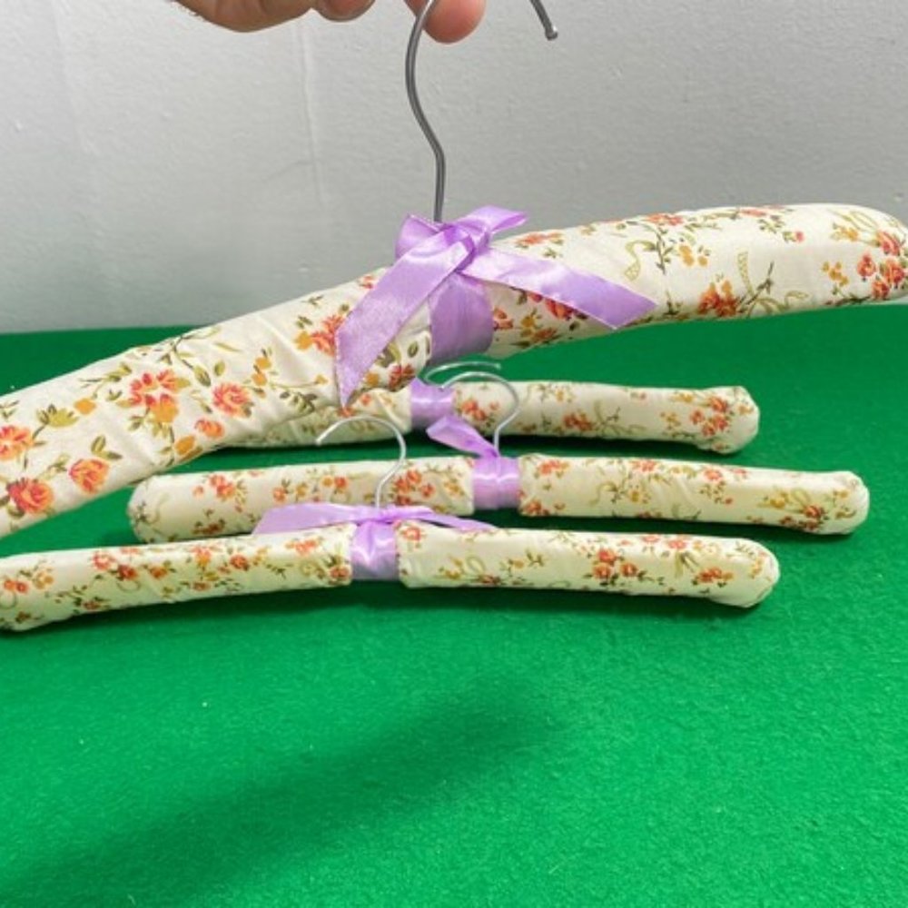 Vintage Fabric Covered Padded Hangers, Beatrice Padded Clothes Hangers